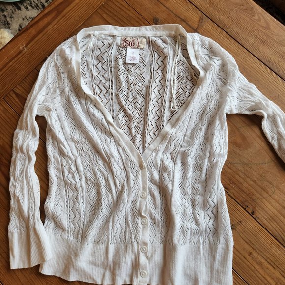 2 for $10 SO lacy white cardigan small/ - Picture 1 of 2
